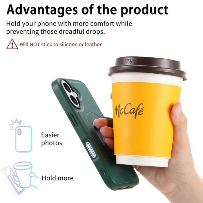 CASENEO - CASENEO iPhone 17 Fodral Magnetiskt PU Läder - Grön