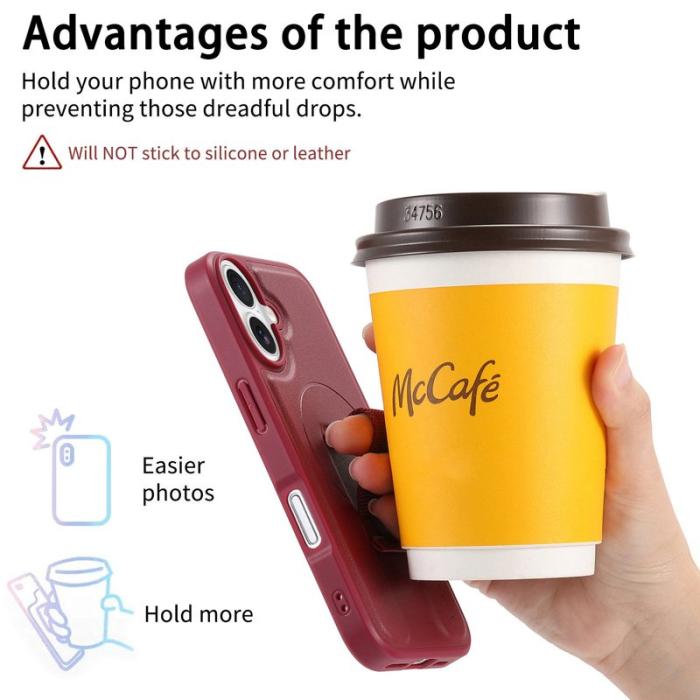 CASENEO - CASENEO iPhone 17 Fodral Magnetiskt PU Läder - Röd