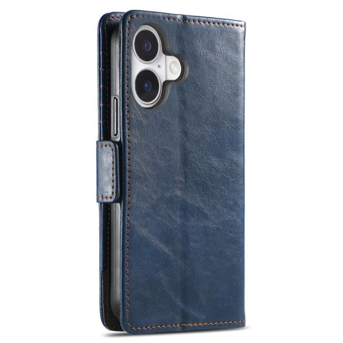 CASENEO - CASENEO iPhone 17 Fodral PU Läder Ställ med RFID - Mörkblå