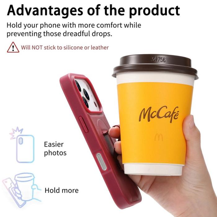 CASENEO - CASENEO iPhone 17 Pro Fodral Magnetiskt PU Läder - Röd