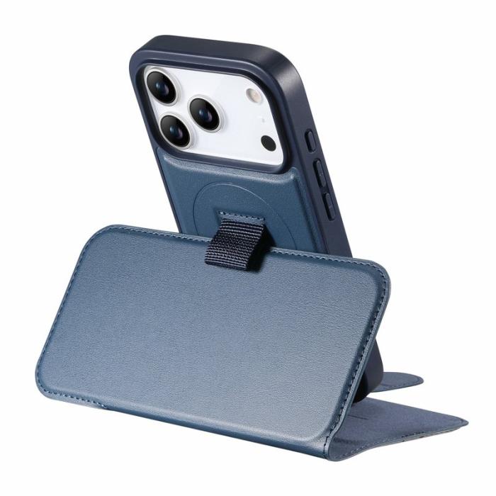 CASENEO - CASENEO iPhone 17 Pro Plånboksfodral Magnetiskt RFID Skydd Konstläder - Blå