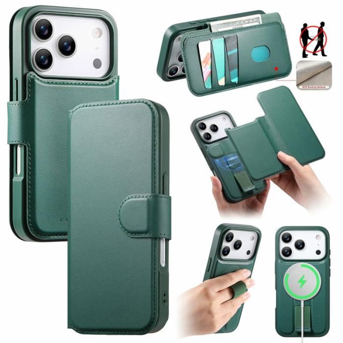 CASENEO - CASENEO iPhone 17 Pro Max Fodral Äkta läder - Grön