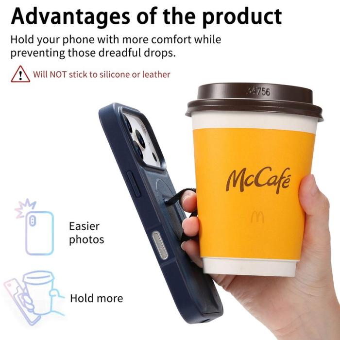 CASENEO - CASENEO iPhone 17 Pro Max Fodral - PU Läder + PC - Blå