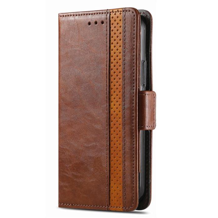 CASENEO - CASENEO iPhone 17 Pro Max Skal PU Läder Fodral - Mörkbrun