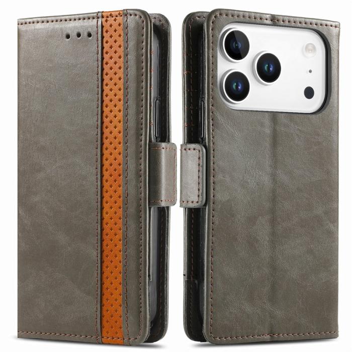 CASENEO - CASENEO iPhone 17 Pro Max Skal PU Läder - Grå