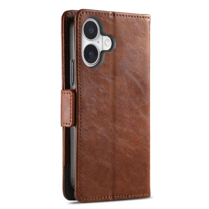 CASENEO - CASENEO iPhone 17 Skal PU Läder Fodral med RFID - Mörkbrun