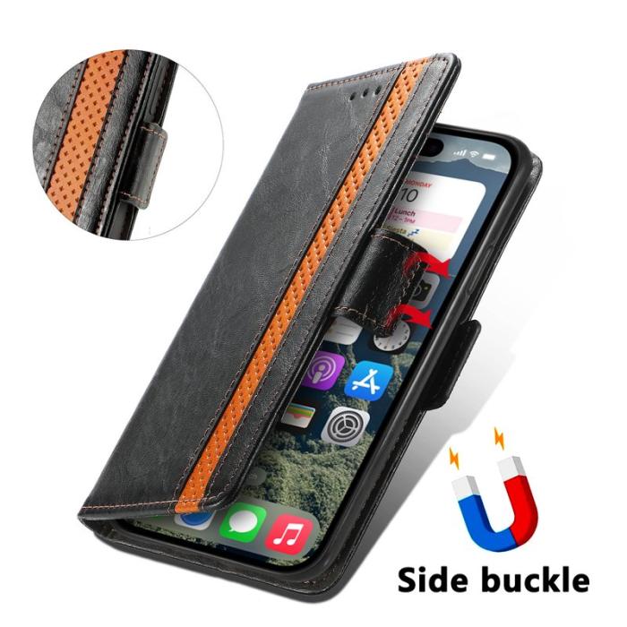 CASENEO - CASENEO iPhone 17 Skal PU Läder Fodral med RFID - Svart