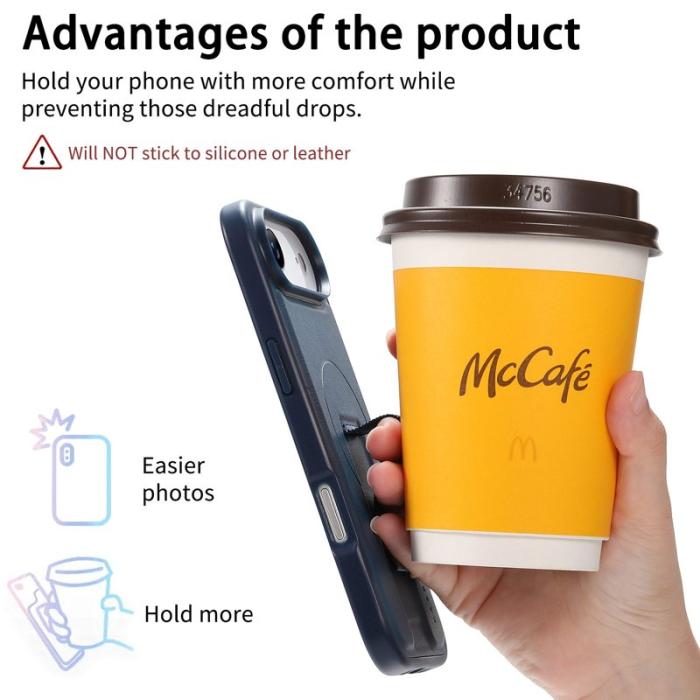 CASENEO - CASENEO iPhone Air Fodral Magnetiskt PU Läder - Blå