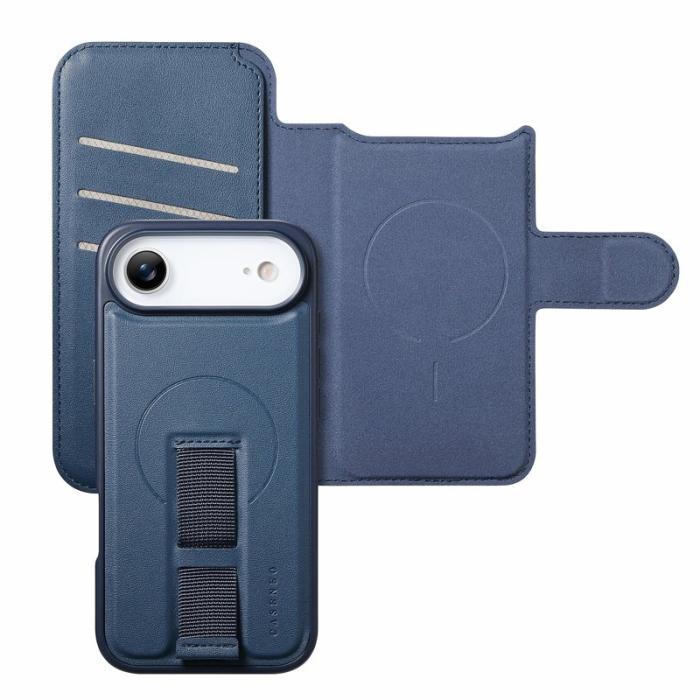 CASENEO - CASENEO iPhone Air Plånboksfodral RFID Blocking Konstläder - Blå