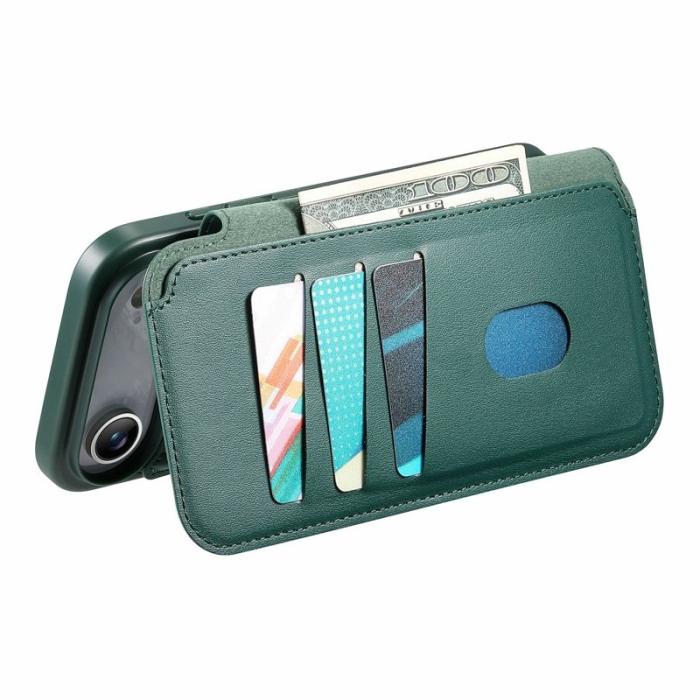 CASENEO - CASENEO iPhone Air Plånboksfodral RFID Blocking Konstläder - Grön