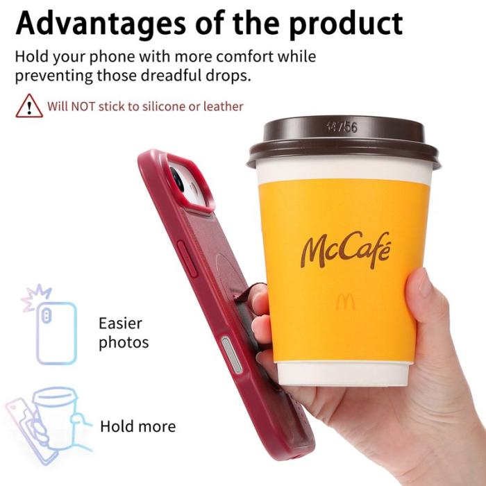 CASENEO - CASENEO iPhone Air Magnetic Fodral KonstLäder - Röd