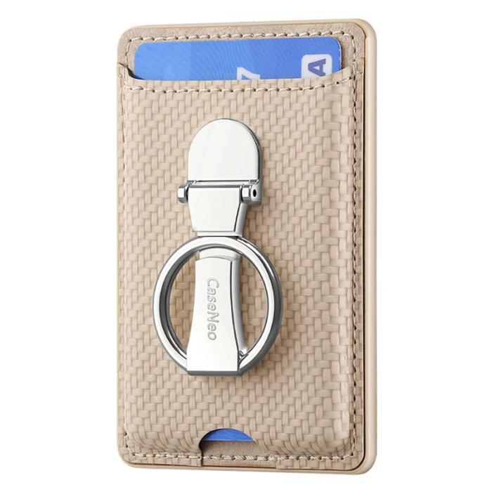CASENEO - CASENEO KB-42 Card Holder - Äkta läder - Beige - Kickstand
