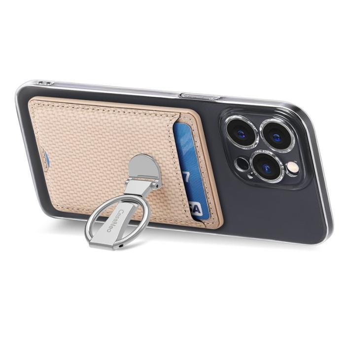 CASENEO - CASENEO KB-42 Card Holder - Äkta läder - Beige - Kickstand