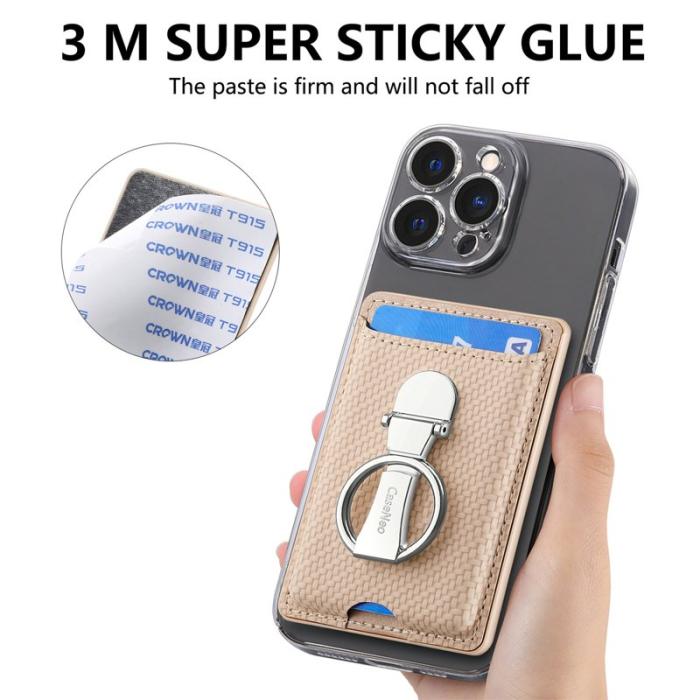 CASENEO - CASENEO KB-42 Card Holder - Äkta läder - Beige - Kickstand