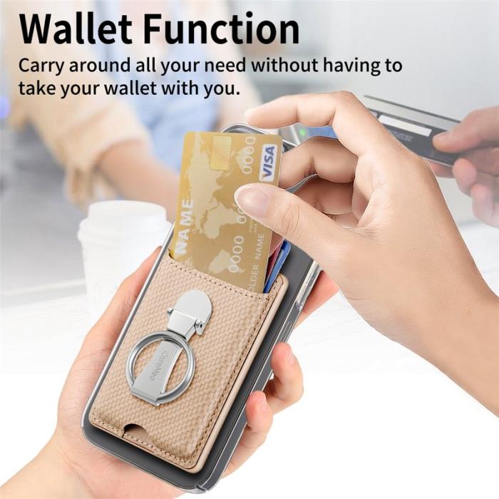 CASENEO - CASENEO KB-42 Card Holder - Äkta läder - Beige - Kickstand