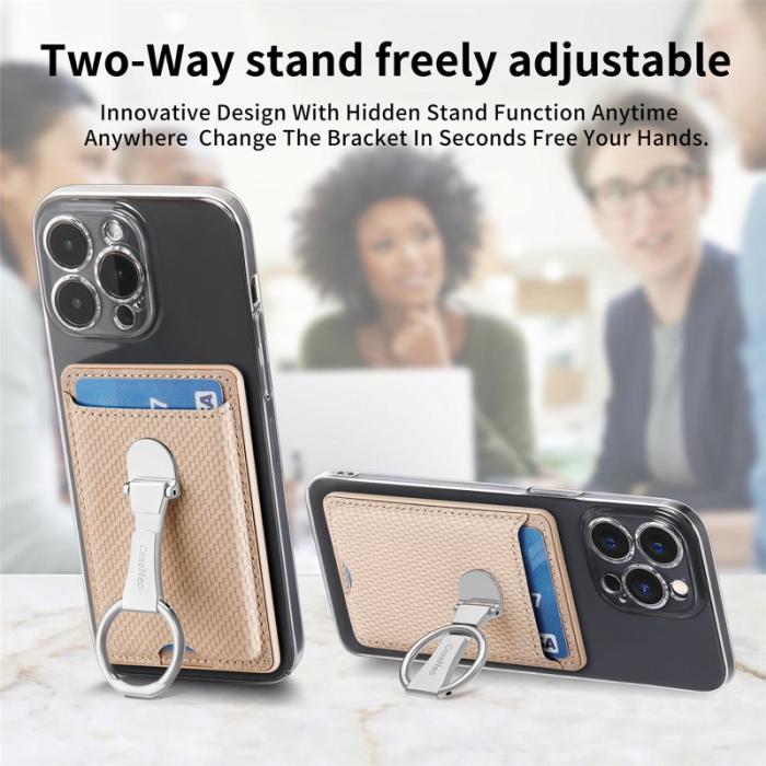 CASENEO - CASENEO KB-42 Card Holder - Äkta läder - Beige - Kickstand