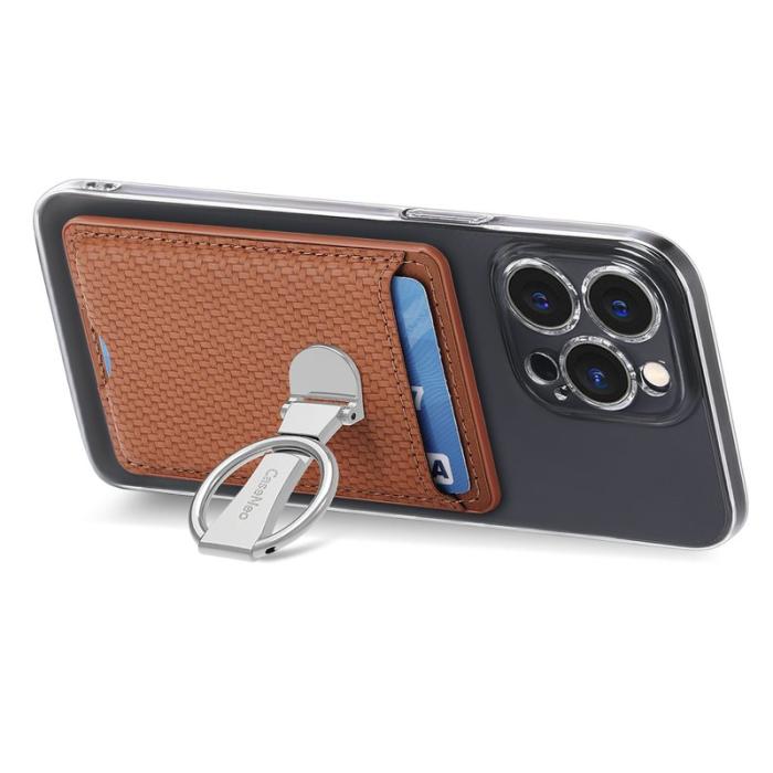 CASENEO - CASENEO KB-42 Card Holder - Äkta läder - Brun - Fällbar kickstand