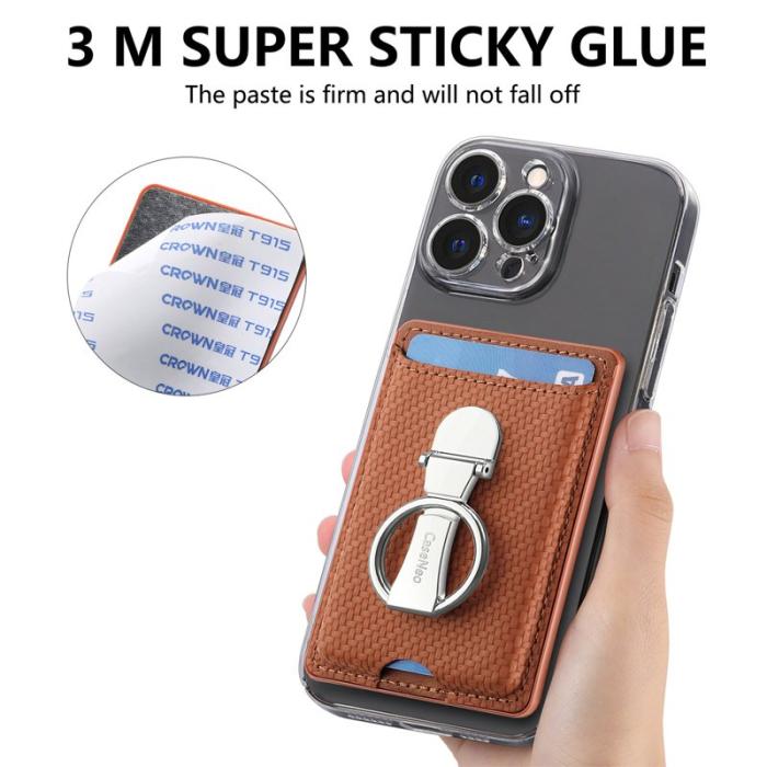 CASENEO - CASENEO KB-42 Card Holder - Äkta läder - Brun - Fällbar kickstand