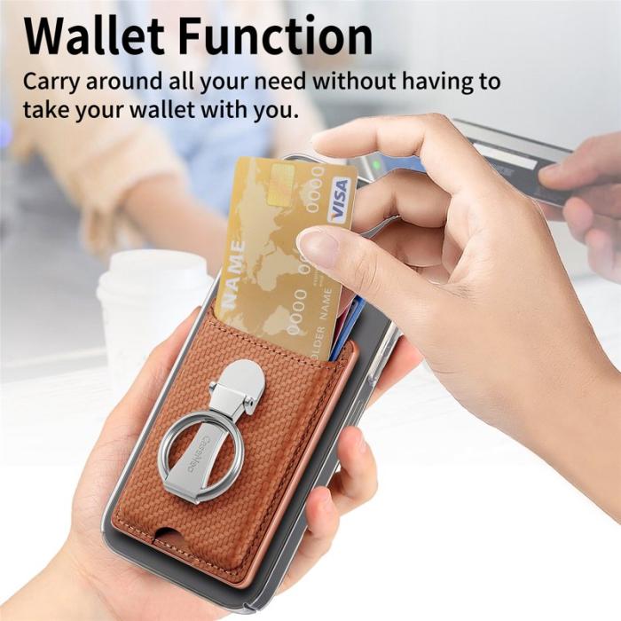 CASENEO - CASENEO KB-42 Card Holder - Äkta läder - Brun - Fällbar kickstand