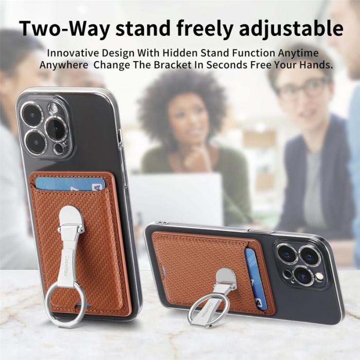 CASENEO - CASENEO KB-42 Card Holder - Äkta läder - Brun - Fällbar kickstand