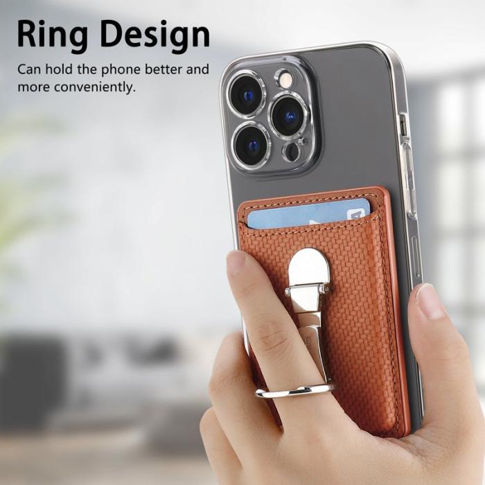 CASENEO - CASENEO KB-42 Card Holder - Äkta läder - Brun - Fällbar kickstand