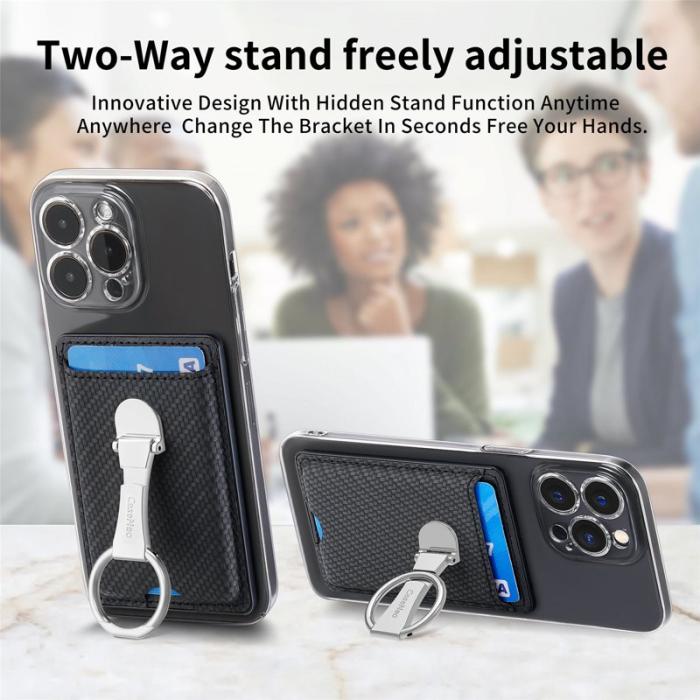 CASENEO - CASENEO KB-42 Card Holder - Äkta läder - Svart - Fällbar kickstand