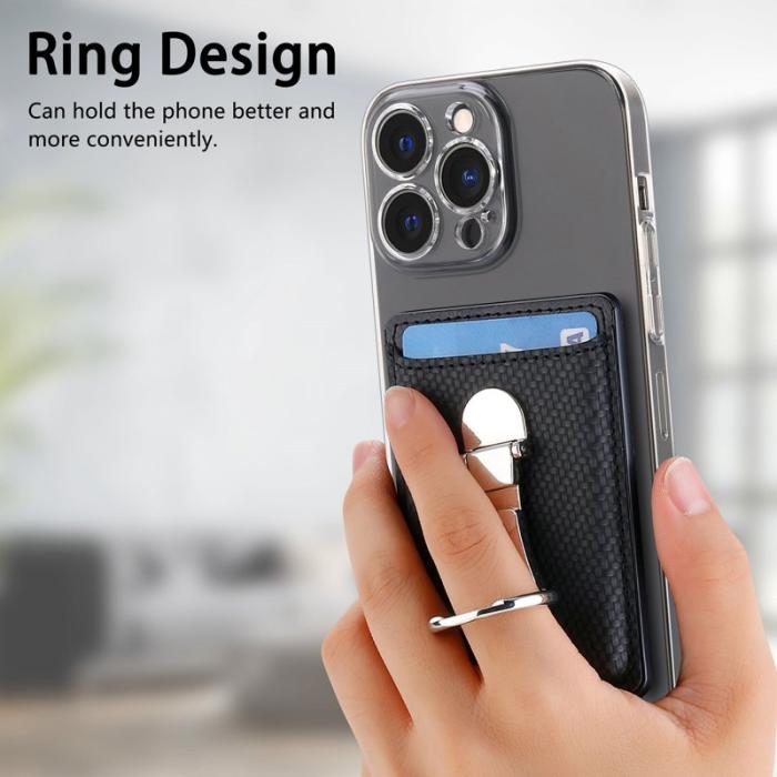 CASENEO - CASENEO KB-42 Card Holder - Äkta läder - Svart - Fällbar kickstand