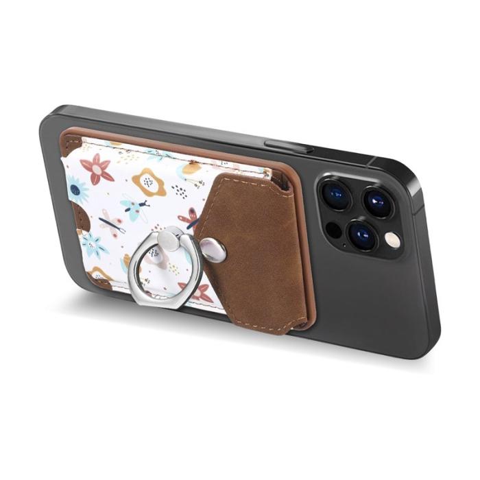 CASENEO - CASENEO MC-W3 Magnetisk Kortficka MagSafe Mönstrat Läder - Brun