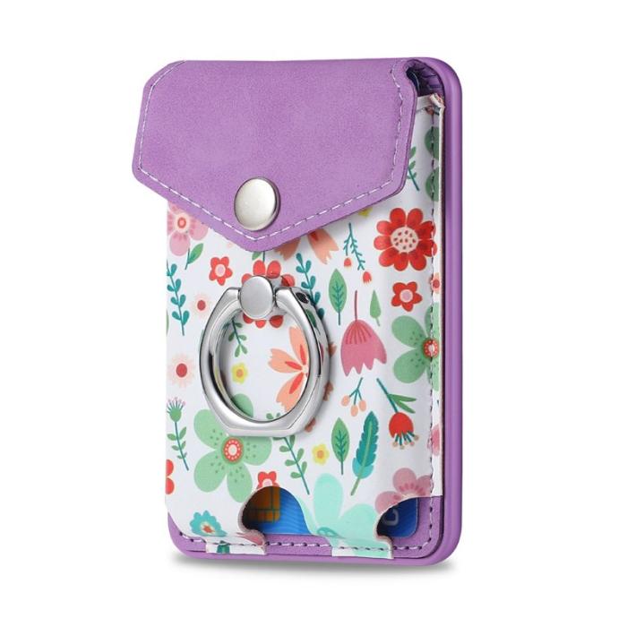 CASENEO - CASENEO MC-W3 Magnetisk Kortficka MagSafe Mönstrat Läder - Lila