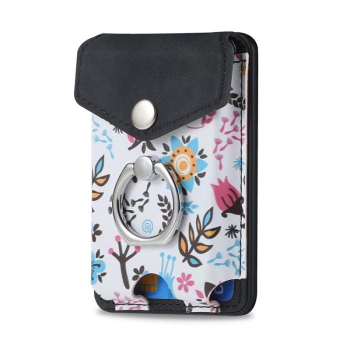 CASENEO - CASENEO MC-W3 Magnetisk Kortficka MagSafe Mönstrat Läder - Svart