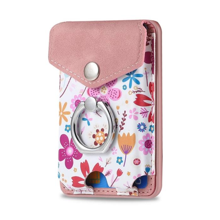 CASENEO - CASENEO MC-W3 Magnetisk Kortfodral MagSafe Mönstrat Läder - Rosa