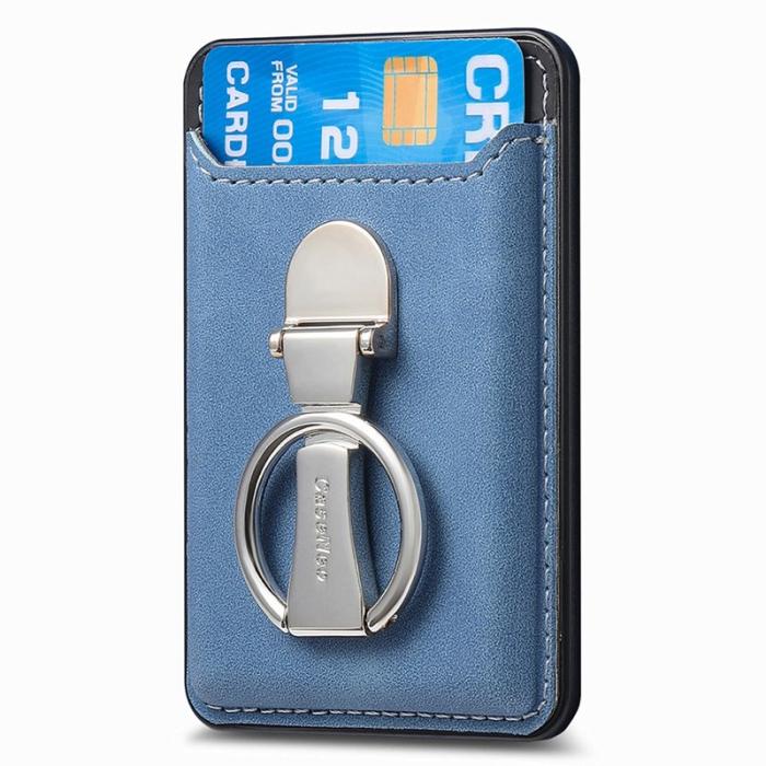 CASENEO - CASENEO MC-W8 Magnetisk Kortväska i Äkta Läder - Blå