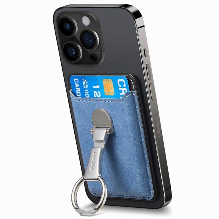 CASENEO - CASENEO MC-W8 Magnetisk Kortväska i Äkta Läder - Blå