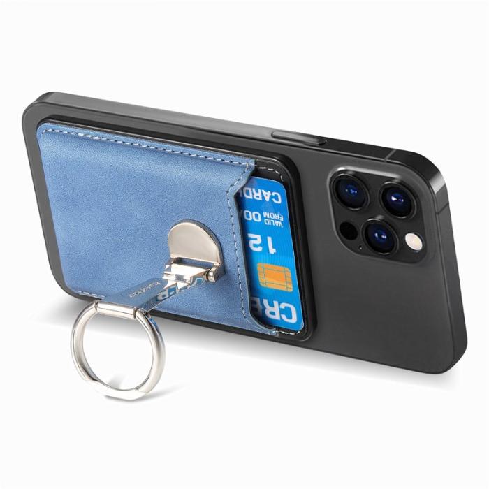 CASENEO - CASENEO MC-W8 Magnetisk Kortväska i Äkta Läder - Blå