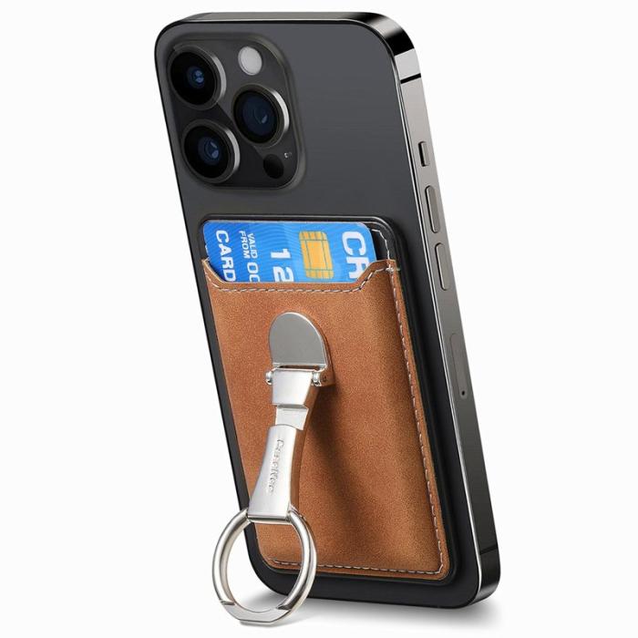 CASENEO - CASENEO MC-W8 Magnetisk Kortväska i Äkta Läder - Brun