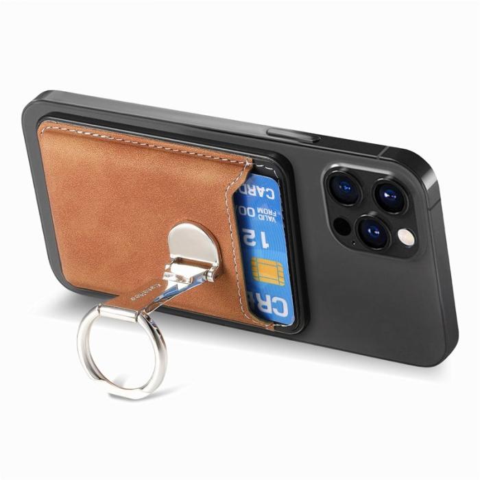 CASENEO - CASENEO MC-W8 Magnetisk Kortväska i Äkta Läder - Brun