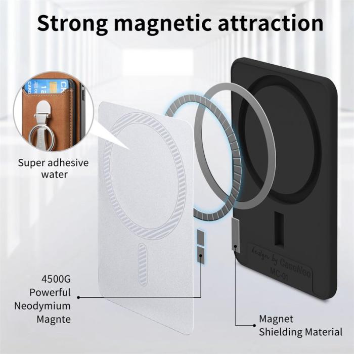 CASENEO - CASENEO MC-W8 Magnetisk Kortväska i Äkta Läder - Brun