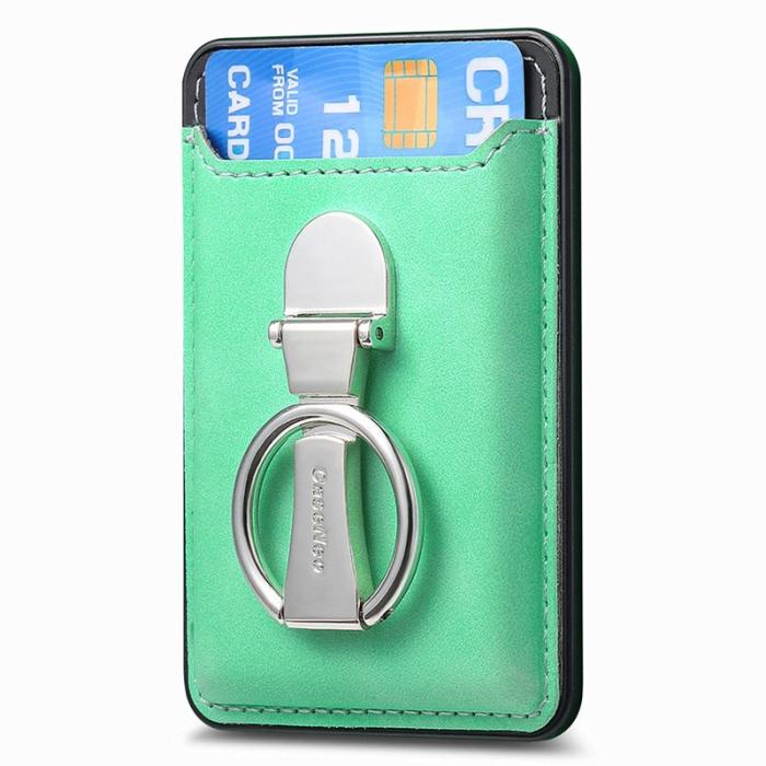 CASENEO - CASENEO MC-W8 Magnetisk Kortväska i Äkta Läder - Grön