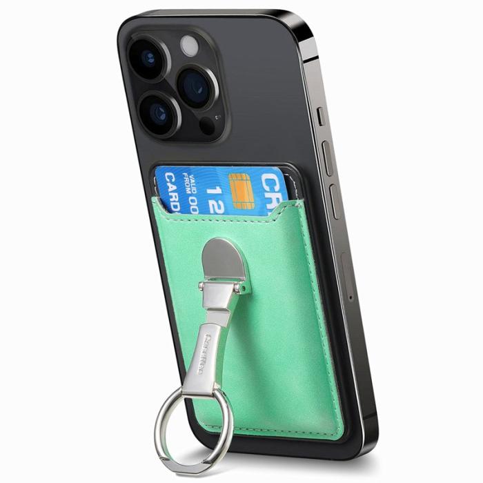 CASENEO - CASENEO MC-W8 Magnetisk Kortväska i Äkta Läder - Grön