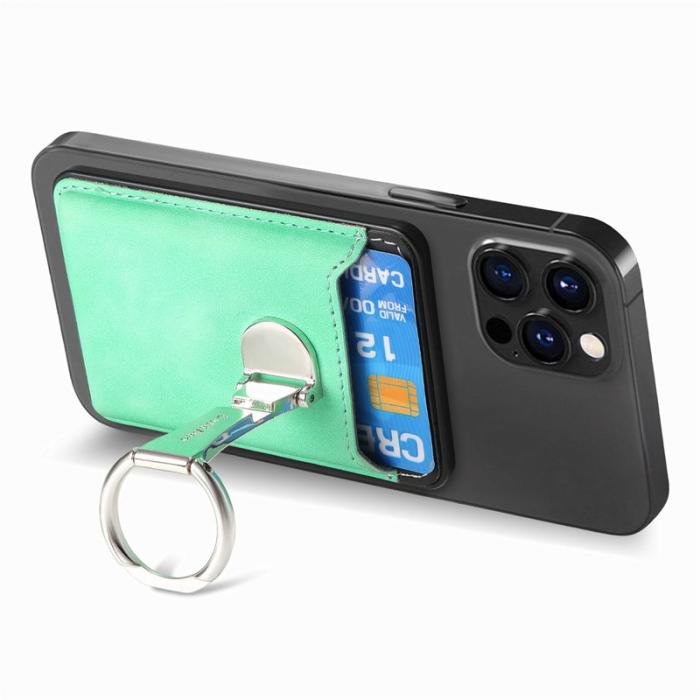 CASENEO - CASENEO MC-W8 Magnetisk Kortväska i Äkta Läder - Grön