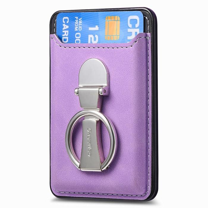 CASENEO - CASENEO MC-W8 Magnetisk Kortväska i Äkta Läder - Lila