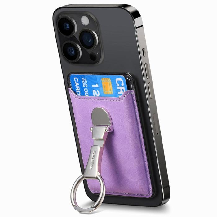 CASENEO - CASENEO MC-W8 Magnetisk Kortväska i Äkta Läder - Lila