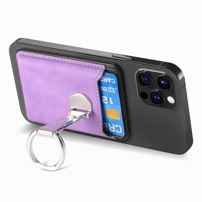 CASENEO - CASENEO MC-W8 Magnetisk Kortväska i Äkta Läder - Lila