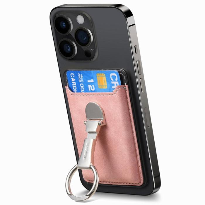 CASENEO - CASENEO MC-W8 Magnetisk Kortväska i Äkta Läder - Rosa