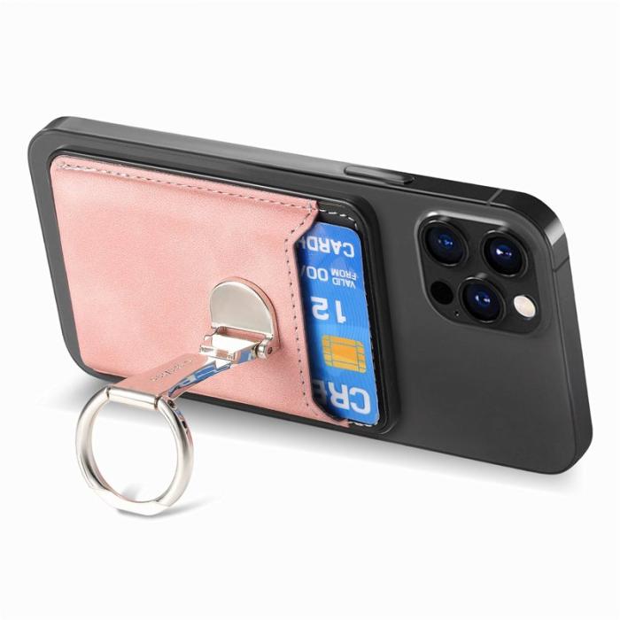 CASENEO - CASENEO MC-W8 Magnetisk Kortväska i Äkta Läder - Rosa