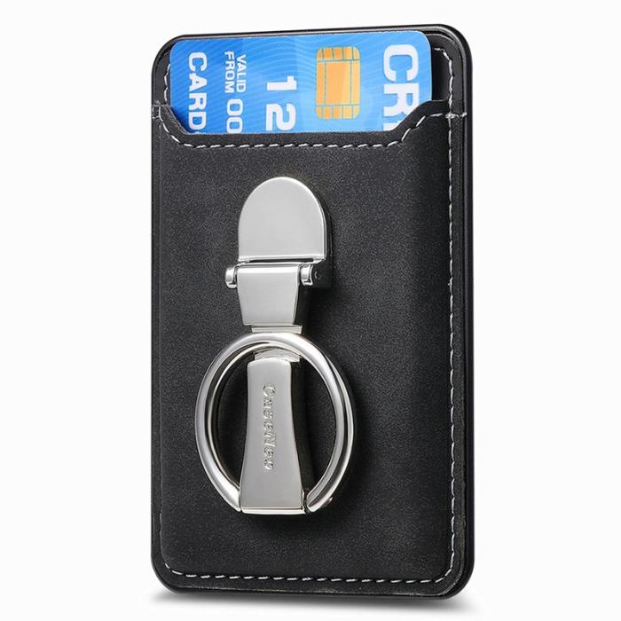 CASENEO - CASENEO MC-W8 Magnetisk Kortväska i Äkta Läder - Svart