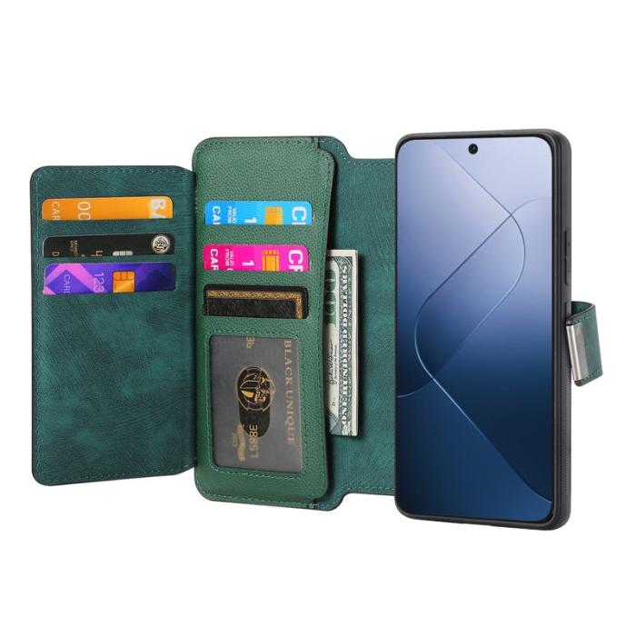 CASENEO - CASENEO MW-02 för Xiaomi 14 Fodral Äkta läder - Grön