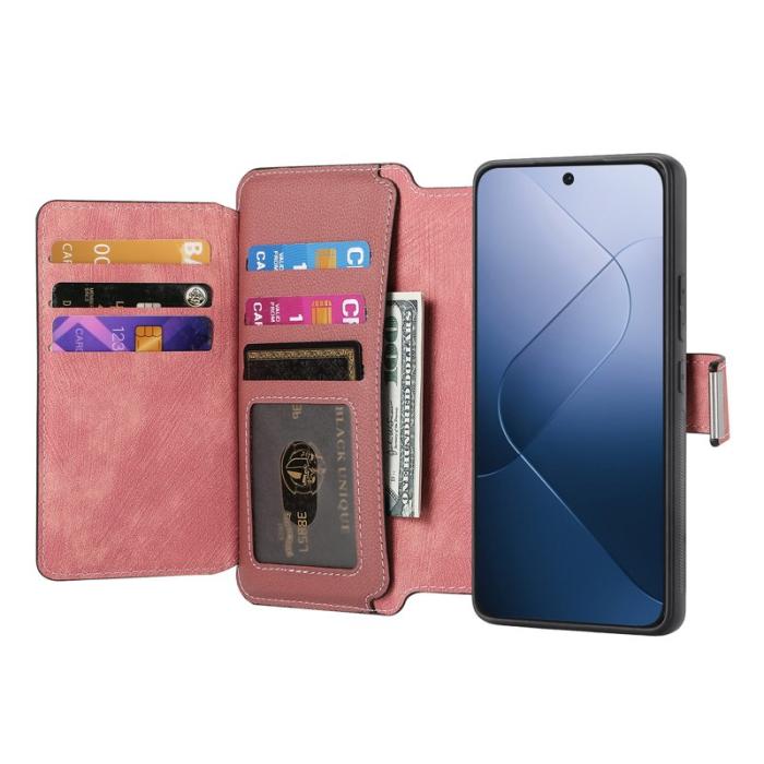 CASENEO - CASENEO MW-02 för Xiaomi 14 Fodral Äkta läder - Rosa