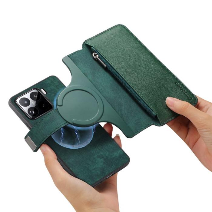 CASENEO - CASENEO MW-02 för Xiaomi 15 Fodral Magnetiskt Läder - Grön