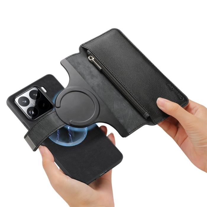 CASENEO - CASENEO MW-02 för Xiaomi 15 Fodral Magnetiskt Läder - Svart